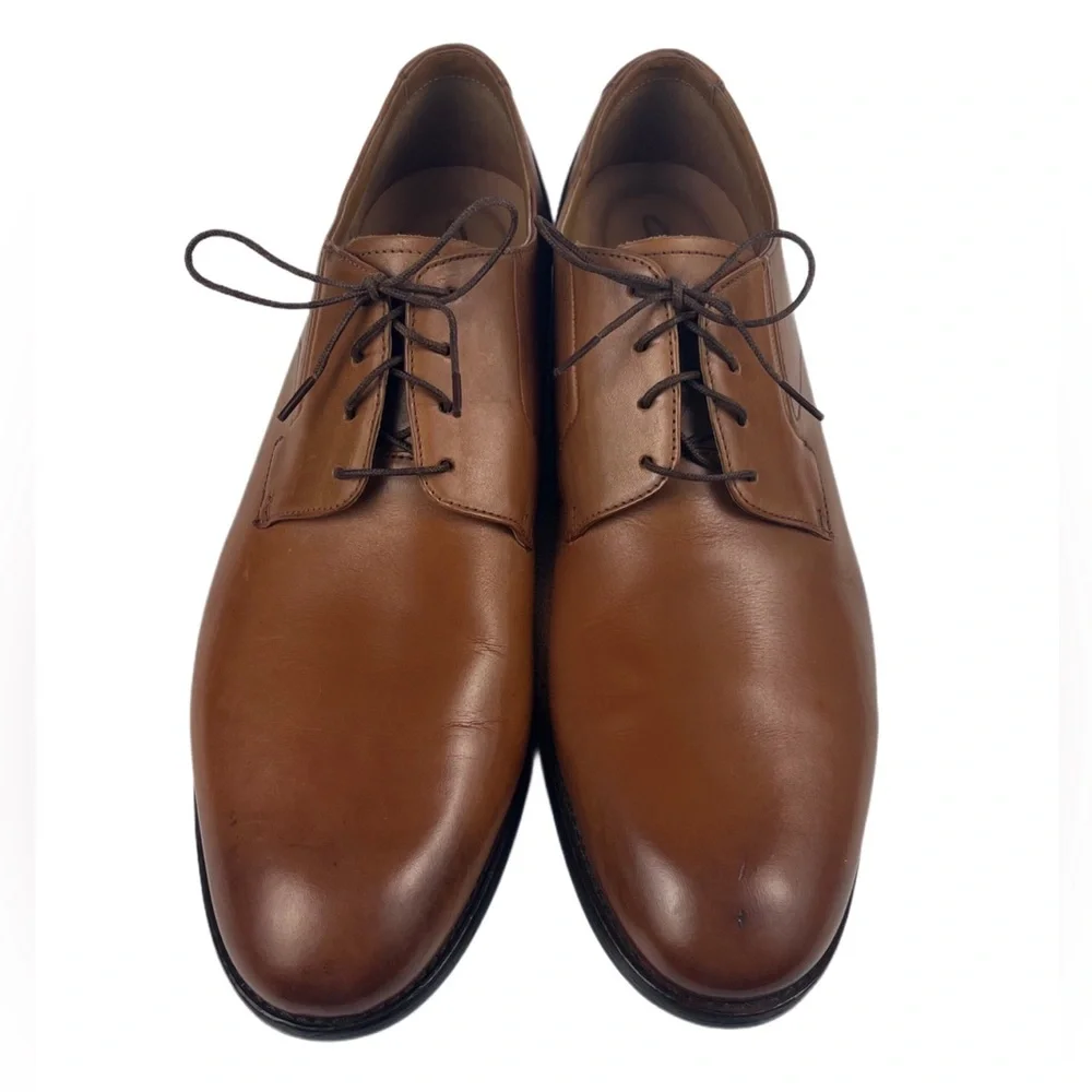 Clark’s Mens Whiddom Tan Leather Oxfords Size 12